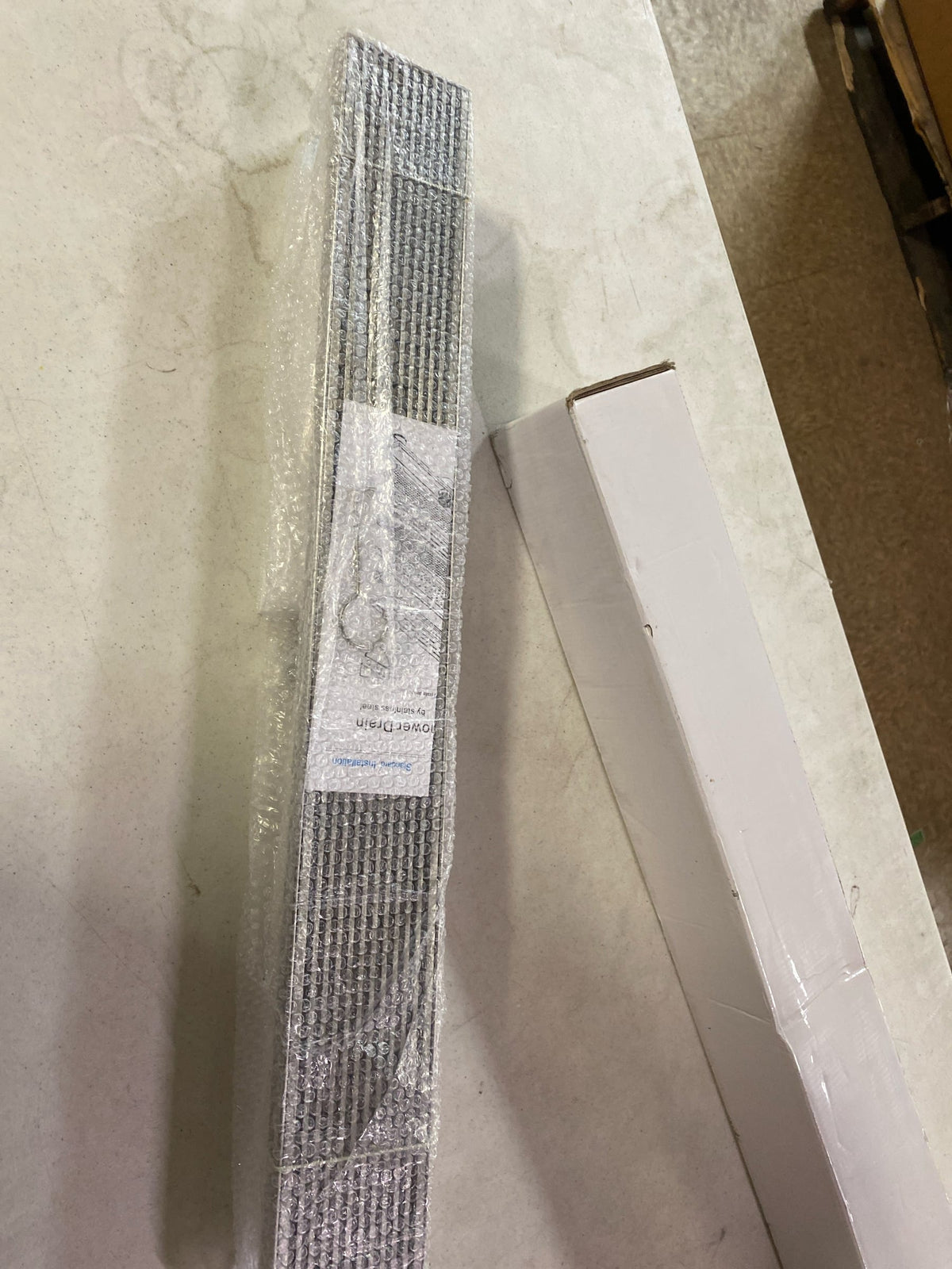 Signature Hardware 404981 Carmen 28" Linear Shower Drain with Flange - Brushed Stainless Steel