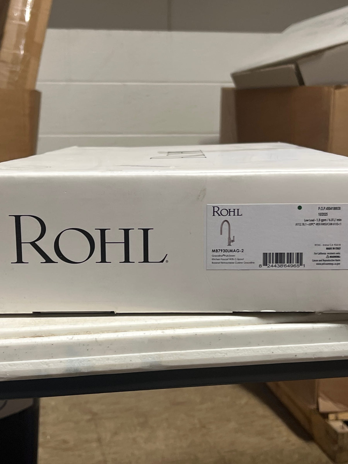 Rohl MB7930LMAG-2 Graceline 1.8 GPM Single Hole Pull Down Kitchen Faucet - Antique Gold