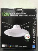 Simply Conserve L12DL5/6-CCT-RGB-WIFI-BLE 6" Integrated LED Reflector Smart Canless Recessed Trim - White