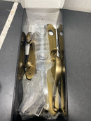 Grandeur 844131 Arc Solid Brass Rose Keyed Entry Single Cylinder Full Plate "S" Grip Handleset with Grande Victorian Knob and 2-3/8" Backset - Vintage Brass