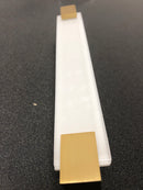 Sietto P-1201-8-SB Affinity 8 Inch Center to Center Handle Cabinet Pull with White Glass - Satin Brass