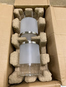 Hampton bay HB2578-35 Truitt 14.2 in. 2-Light Brushed Nickel Modern Transitional Vanity with Frosted and Clear Edge Glass Shades