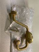 Signature Hardware 488949 Brixlee Knurled Brass Double Robe Hook, Satin Brass