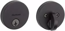 Kwikset Low Profile Single Cylinder Deadbolt 258RDT 514SMT Matte Black, OPEN BOX