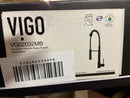 Vigo VG02032MB Laurelton 1.8 GPM 22" Single Hole Pre-Rinse Pull Down Kitchen Faucet - Matte Black