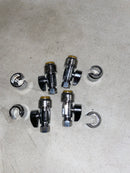 Sharkbite UR23037J4 Max 1/2 in. Push-to-Connect x 3/8 in. OD Compression Chrome-Plated Brass Quarter-Turn Straight Stop Valve (4-Pack)