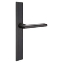 Emtek 1652US19RH Sandcast Bronze Door Configuration 6 Passage Multi Point Narrow Trim Lever Set with American Cylinder Below Handle - Flat Black