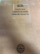 Bemis 500EC Durable Wood Toilet Seat with Easy Clean Hinges, Made in USA, Round, Silver