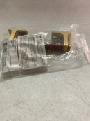 Belwith Keeler B077979LRBGB Reserve 3-3/4" Center to Center Luxury Leather Cabinet Handle / Drawer Pull - Mixed Materials - Brushed Golden Brass / Brown Leather