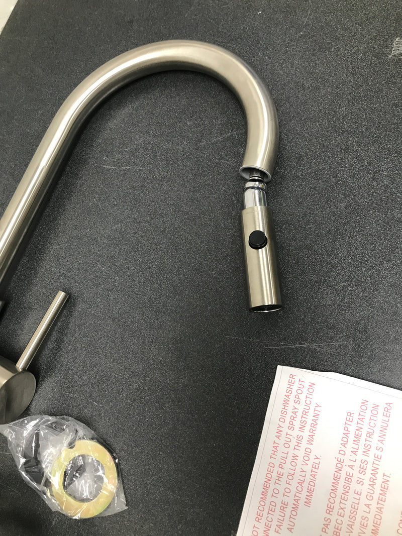 Signature Hardware 453882 Ravenel 1.8 GPM Single-Hole Pull-Down Kitchen Faucet - Stainless Steel