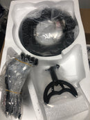 Private brand unbranded AL383CPQ-MBK Hugger 44 in. LED Indoor Matte Black Ceiling Fan with Light Kit