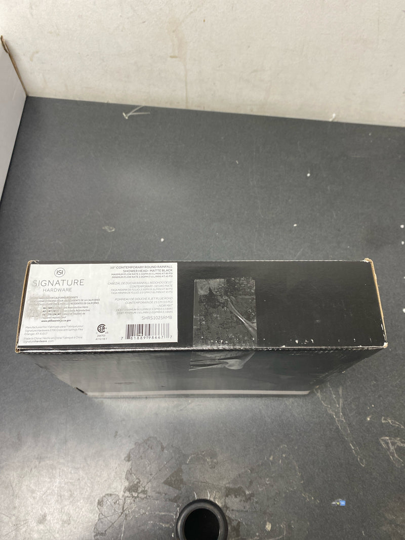 Signature Hardware 948945-25-10 Modern 2.5 GPM Single Function Rain Shower Head - Matte Black