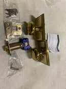 Emtek 8221PUS7 Providence Privacy Door Knob Set with Rectangular Rose from the Brass Classic Collection - French Antique