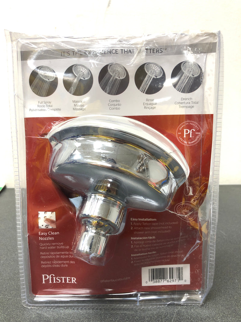 Pfister Universal 5-Spray 5.66" Single Wall Mount Low Flow Fixed Rain Shower Head in Polished Chrome