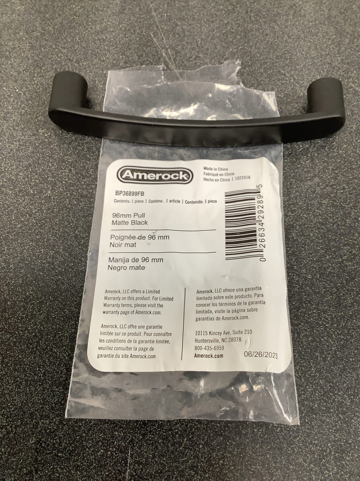 Amerock BP36899FB Rift 3-3/4 Inch Center to Center Handle Cabinet Pull - Matte Black