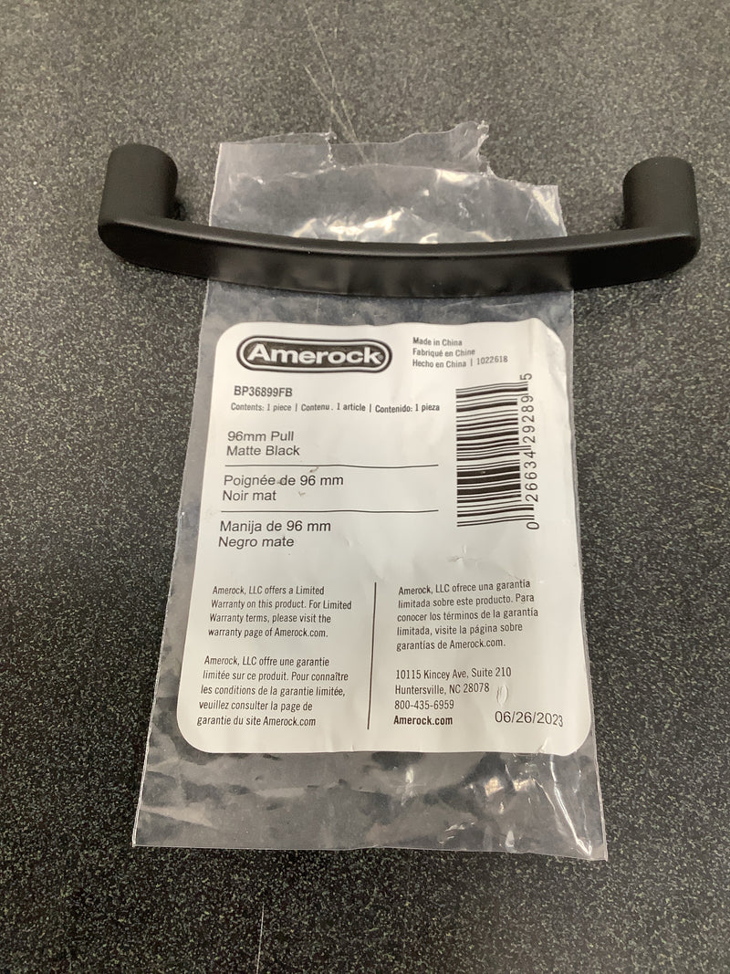 Amerock BP36899FB Rift 3-3/4 Inch Center to Center Handle Cabinet Pull - Matte Black