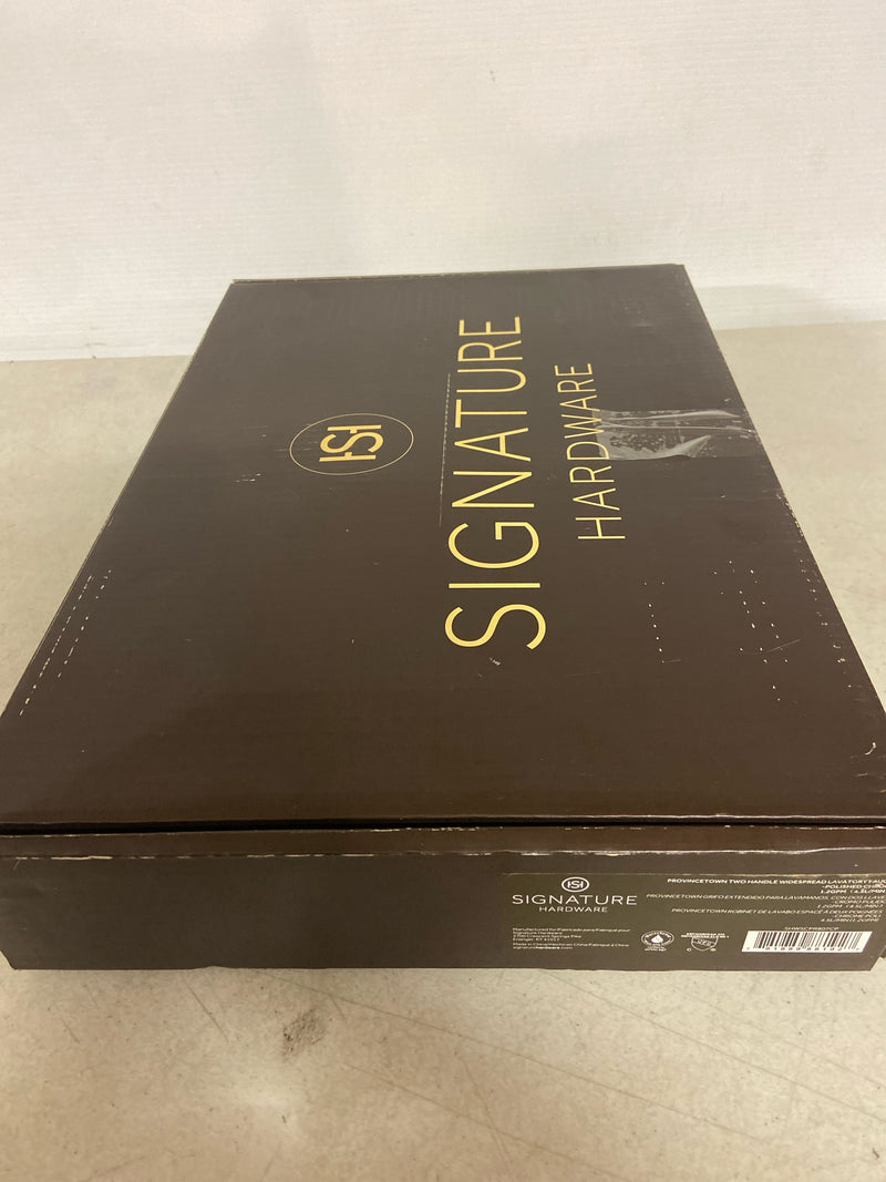 Signature Hardware SHWSCPR807ZBN Provincetown 1.2 GPM Widespread Bathroom Faucet with Metal Lever Handles and Pop-Up Drain Assembly - Brushed Nickel