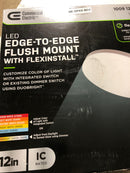 Commercial electric 92055 Flexinstall LED 12 in. White Edge to Edge Lens Recessed Ceiling Light for Home with 5CCT + DuoBright Dimming