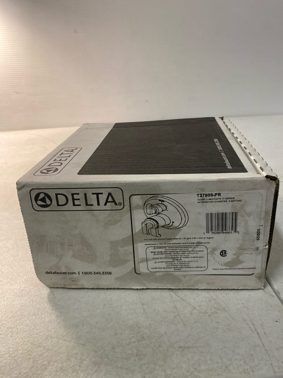 Delta Faucet Tetra 17 Series Chrome 6-Setting Integrated Diverter Valve Trim Kit, Chrome Diverter Valve Trim Kit, Shower Trim Kit, Lumicoat Chrome T27989-PR (Valve Not Included)
