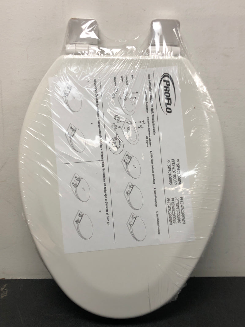 PROFLO PFTSWSC2000WH Elongated Closed-Front Toilet Seat with Soft Close and Easy Clean - White