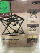 Feit electric PND1445CCTNLBK Katalyst 60-Watt 4-Light Matte Black Modern Adjustable CCT and 3-Light Modes Integrated LED Pendant Light