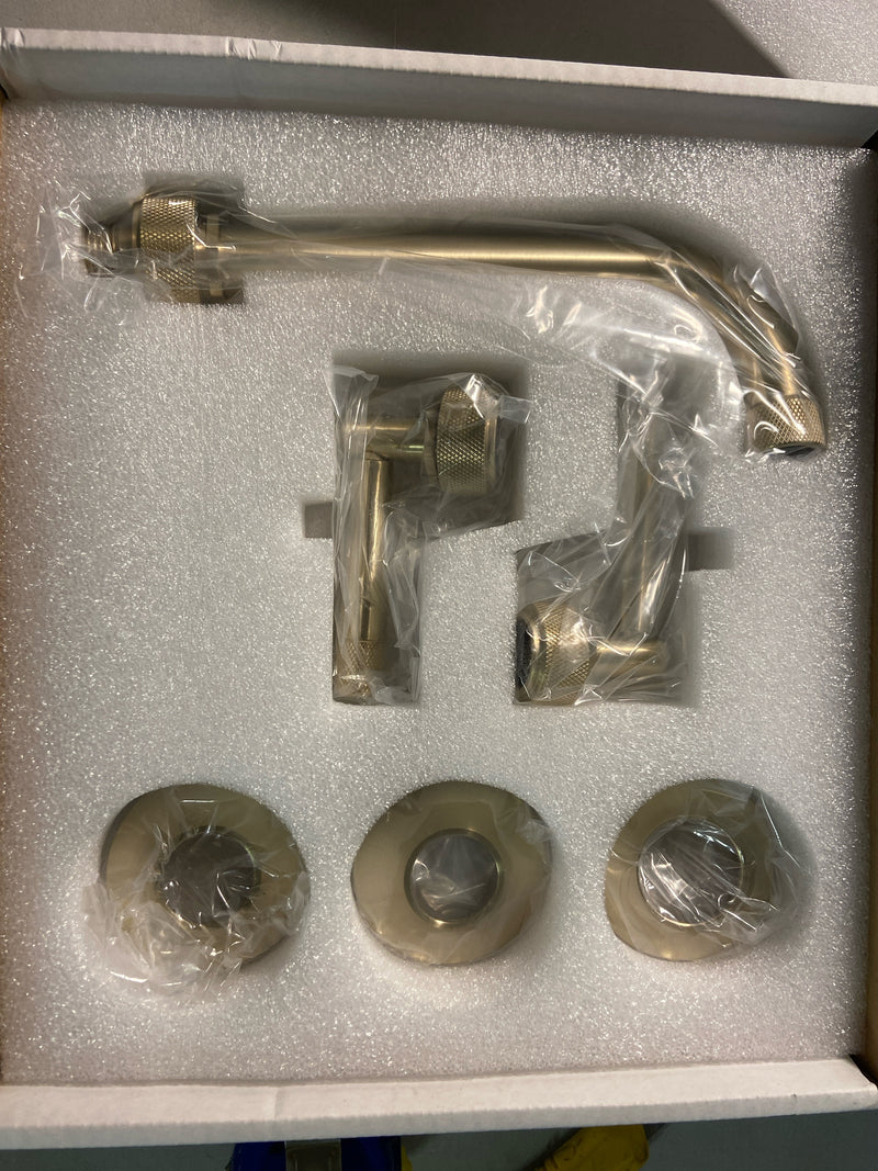 Rohl MB2030LMAGTO-2 Graceline 1.2 GPM Wall Mounted Widespread Bathroom Faucet - Antique Gold