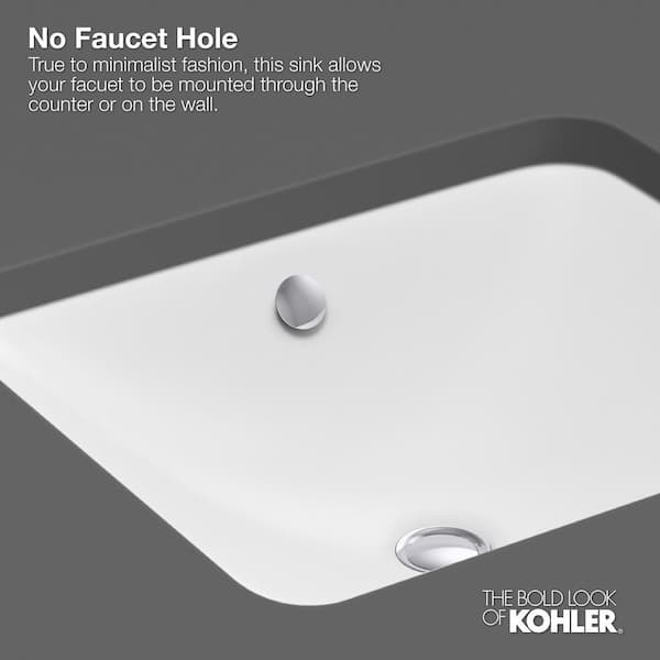 Kohler Caxton Vitreous China Undermount Bathroom Sink with Glazed Underside in White