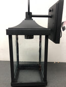 Progress lighting P560153-031 Park Court 15 in. 1-Light Textured Black Traditional Outdoor Wall Lantern with Clear Seeded Glass