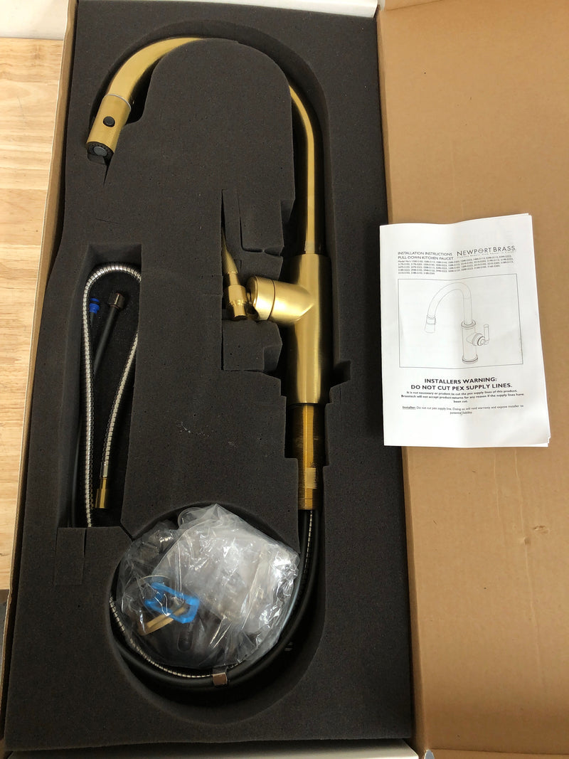Newport Brass 3290-5113/10 Muncy 1.8 GPM Single Hole Pull Down Kitchen Faucet - Satin Bronze - PVD