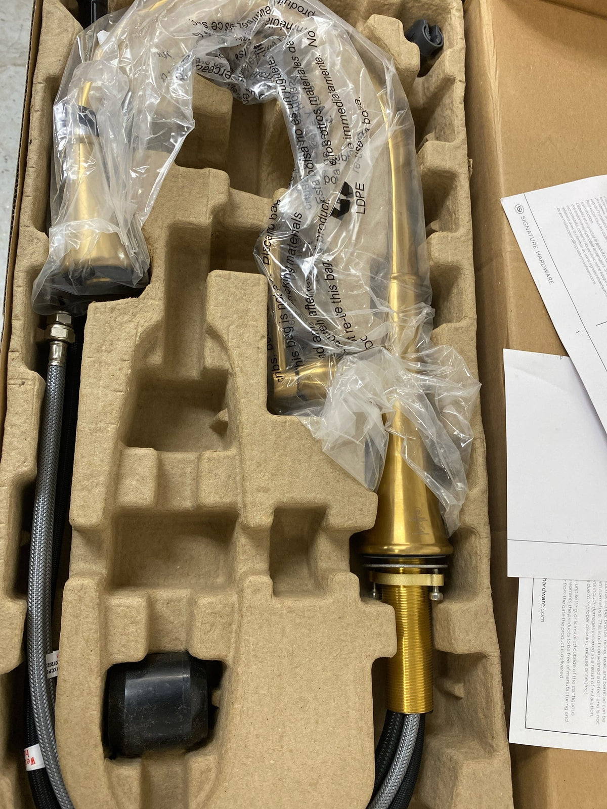 Signature Hardware SHXCPD107BG Perdita 1.8 GPM Pull-Down Kitchen Faucet - Brushed Gold