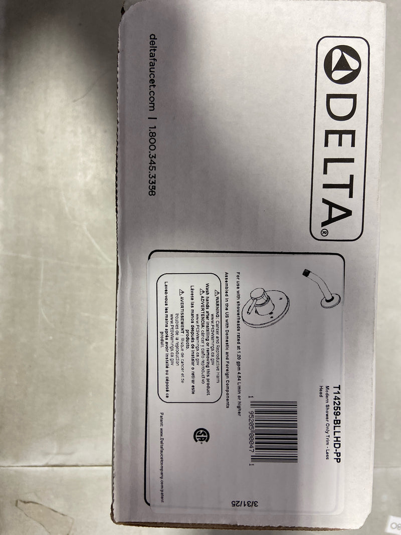 Delta T14259-BLLHD-PP Modern Shower Only Trim Package - Less Shower Head - Matte Black