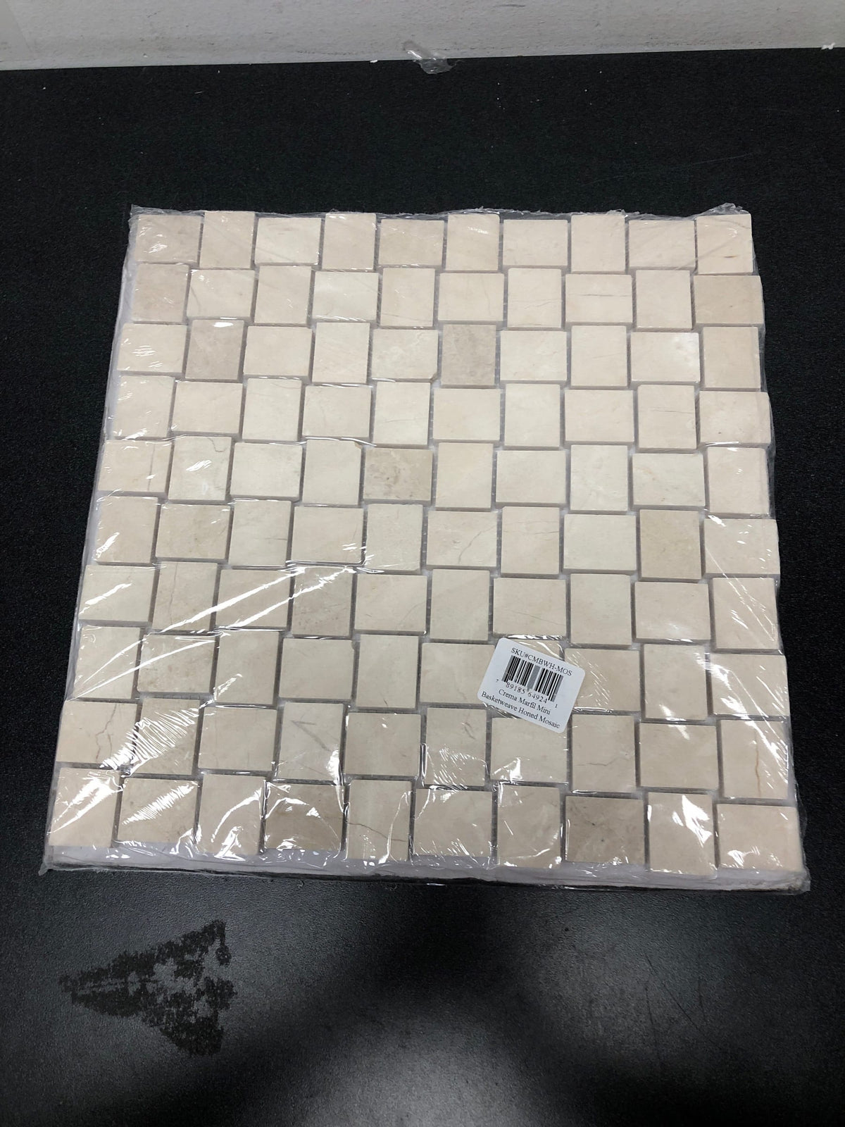 Shaw CS22Z-00200 Chateau Basketweave - 12-3/16" x 12-3/16" Sheet Rectangle Basketweave Mosaic Floor Tile - Marble Visual - Sold by Sheet (1.03 SF/Sheet) - Crema Marfil