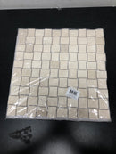 Shaw CS22Z-00200 Chateau Basketweave - 12-3/16" x 12-3/16" Sheet Rectangle Basketweave Mosaic Floor Tile - Marble Visual - Sold by Sheet (1.03 SF/Sheet) - Crema Marfil