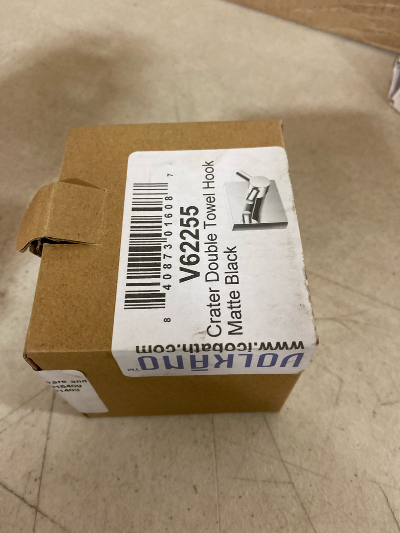 ICO Bath V62255 Volkano Crater Double Robe Hook - Matte Black