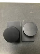 Emtek 5112ROUUS19 Round Knobset Passage Door Knob Set with Modern Rectangular Rose - Flat Black