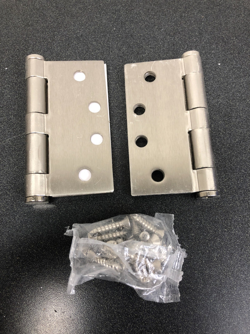 Deltana 4" x 4" Square Corner Plain Bearing Mortise Hinge - Pair - Satin Nickel