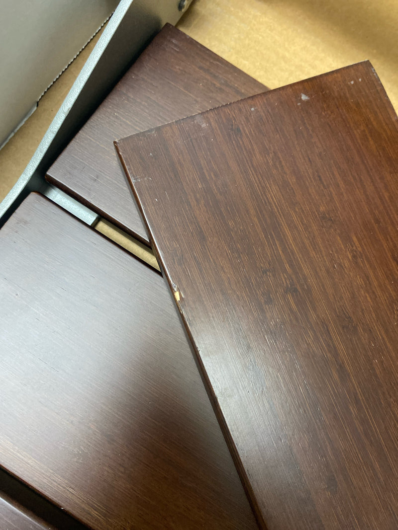 ThermaSol SEAT-S-GR Folding Wall Mounted Bamboo Shower Seat - Brushed Aluminum / Walnut