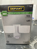 Defiant HB-2790-WH 270-Degree White Motion Activated Battery Powered Outdoor 2-Head Dusk to Dawn LED Security Flood Light 900 Lumens