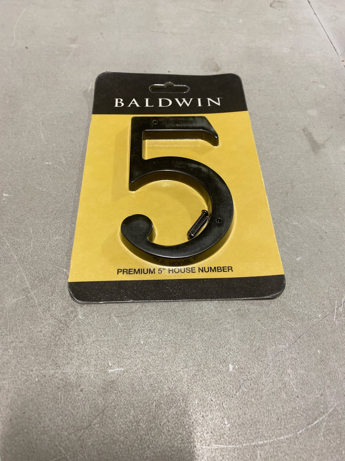 Baldwin 90675190# 5 House Number Flat, Black