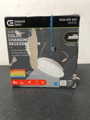 Commercial electric 91847 6 in. Selectable CCT Integrated LED Retrofit Ultra-Slim White Recessed Light Trim