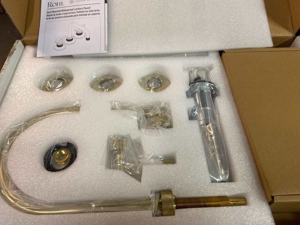 Rohl MB2019LMAG-2 Graceline 1.2 GPM Widespread Bathroom Faucet with Pop-Up Drain Assembly - Antique Gold