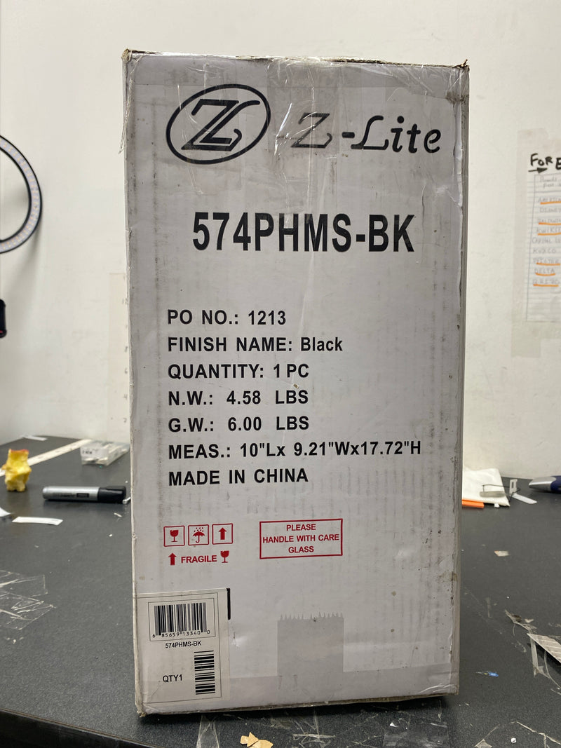 Z-Lite 574PHMS-BK Millworks 2 Light 15" Tall Outdoor Single Head Post Light - Black