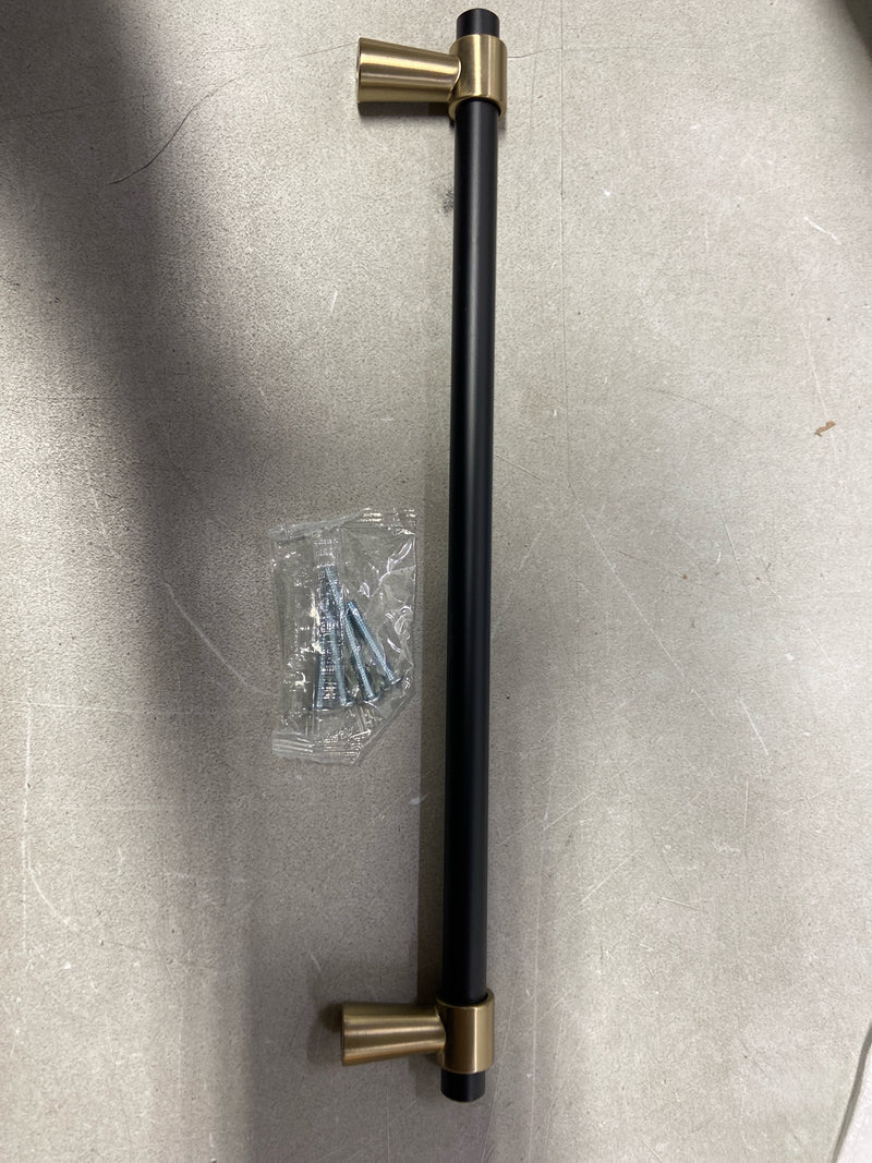 Amerock BP36981FBBBZ Mergence 10-1/16 in. (256mm) Center-to-Center Matte Black/Golden Champagne Bar Cabinet Pull