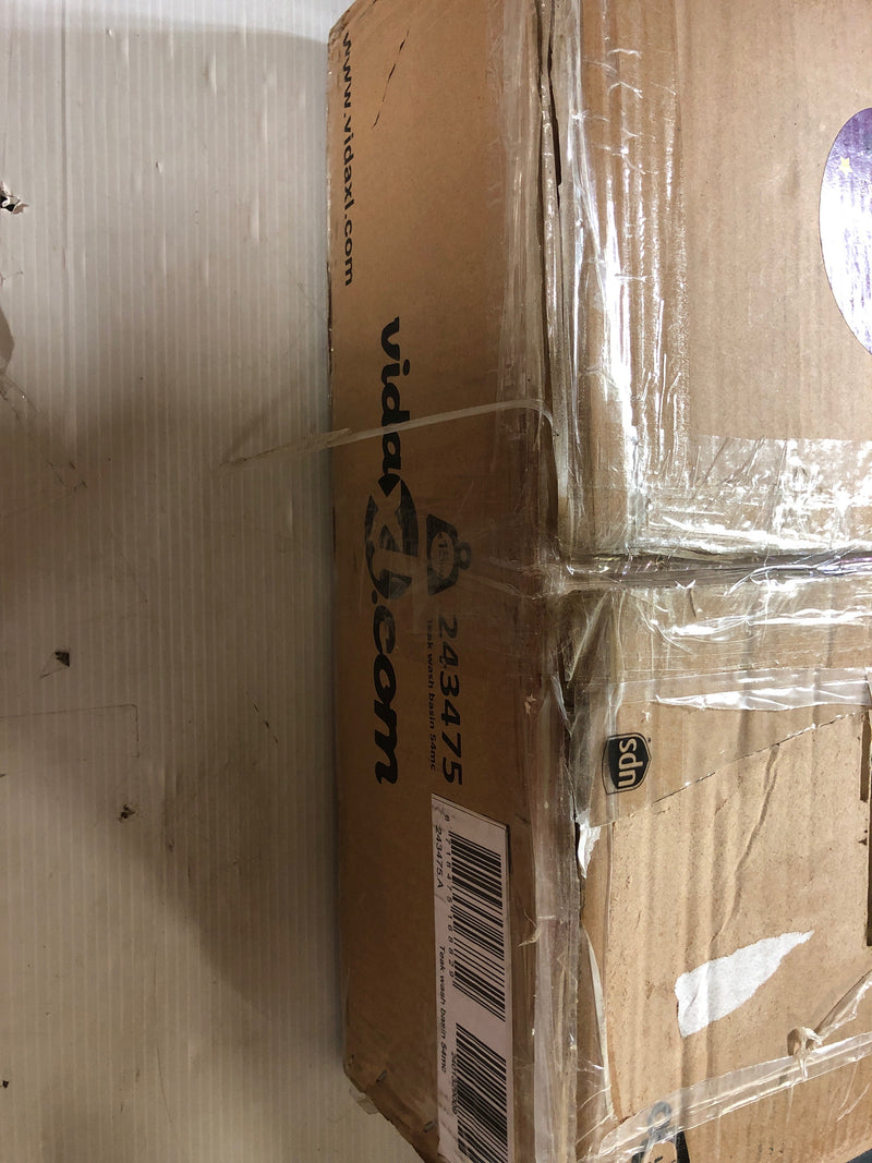 vidaXL Solid Teak Wood Basin Wash Sink Bathroom Home Indoor Washbowl Bowl