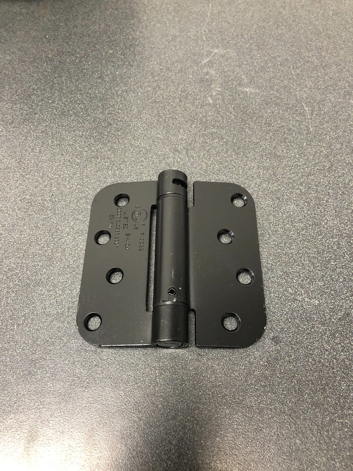 Deltana DSH4R51B 4 x 4 Ball Bearing 5/8" Radius Corner Spring Hinge - Single Hinge - Flat Black