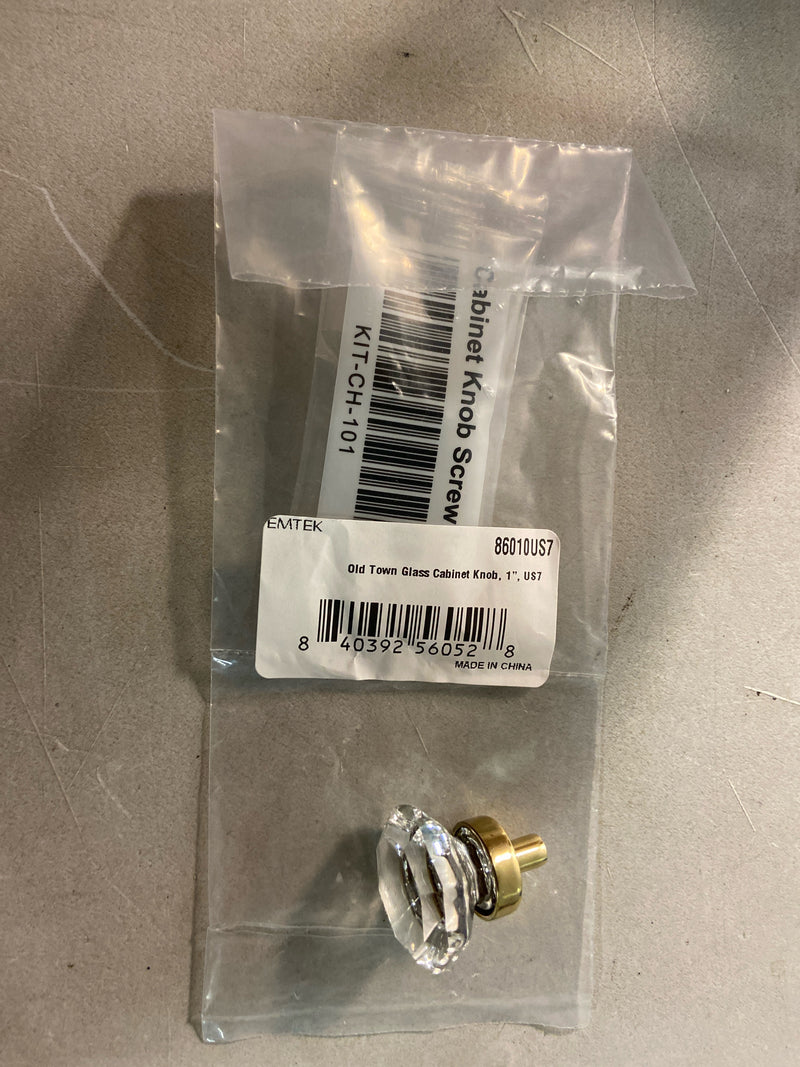 Emtek 86010US7 Old Town 1 Inch Geometric Cabinet Knob from the Glass Collection - French Antique