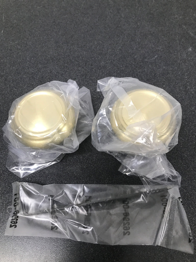 Baldwin FDTRATSR044 Traditional Non-Turning Two-Sided Dummy Door Knob Set with Square Rose - Lifetime Satin Brass