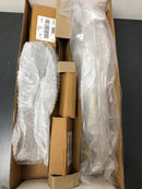 Signature Hardware 441344 Traeger Left Handed Solid Brass Hammered Style Full Plate Keyed Entry Single Cylinder Door Handleset with Interior Lever and 2-3/4" Backset - Satin Brass