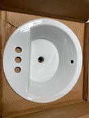 Kohler K-2714-4-0 Bryant 18-7/8" Circular Vitreous China Drop In Bathroom Sink with Overflow and 3 Faucet Holes at 4" Centers - White