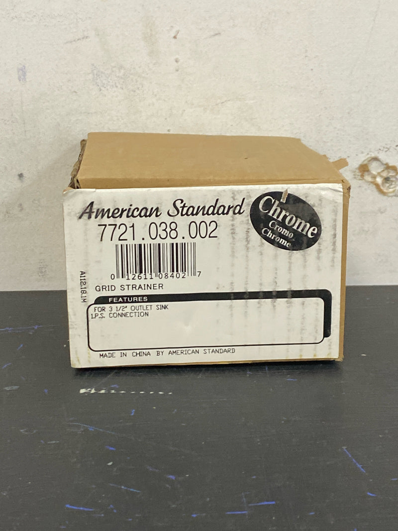 American Standard 7721038.002 Heritage Grid Strainer 3 1/2 In Outlet Ips Connec Chrome